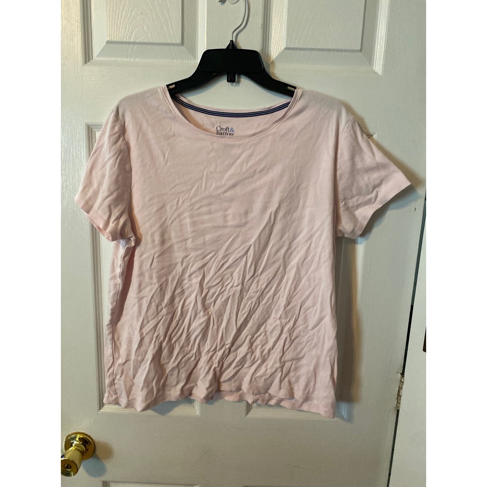 Croft & Barrow The Classic‎ Tee Womens XL Light Pink Short Sleeve Cotton T-Shirt